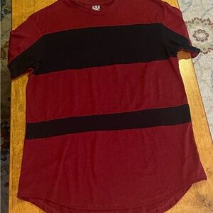 CSG Men's Burgundy and Black Colorblock Tee